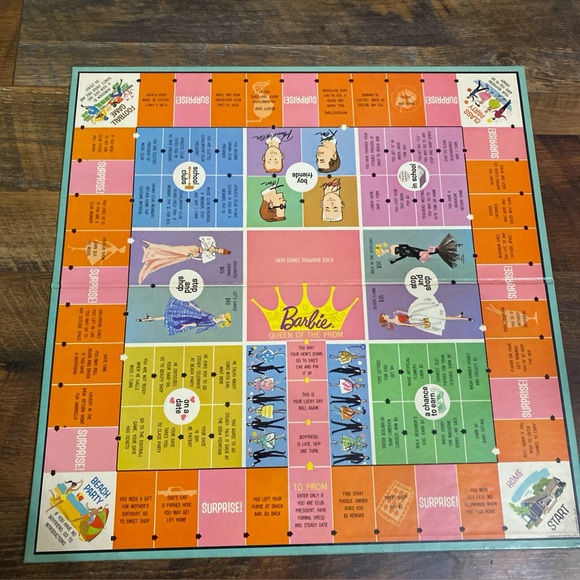 Mattel The Barbie Game Queen of the Prom Fashion Board Game Vintage 1960 - Picture 2 of 5